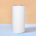 White disposable kitchen cleaning lazy rag roll with honeycomb texture design for household use. - 50g Embossed Disposable Towels, 50 Pieces [20x20 cm] / Pure White