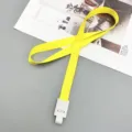 Yellow 15mm lanyard with white buckle for ID cards, badges, and exhibition passes. - Snap Button + Golden Yellow Lanyard