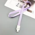 15mm light purple lanyard strap with white plastic buckle for ID card badge holder. - Snap Button + Light Purple Lanyard