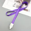Lanyard violet 15mm avec boucle blanche pour porte badge carte d'identite bureau. - Bouton pression et cordon violet foncé