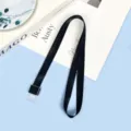 Cinta negra de poliéster de 1,5 cm para soporte de credenciales y tarjeta de trabajo. - Cordón Largo Envuelto en Oro Negro