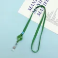 Green lanyard retractable badge holder reel neck strap ID card holder key lanyard - 1.0 Retractable Lanyard / Green