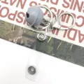 Metal bell keychain with dog leash clasp and clear strap for bags, DIY bag hardware accessory. - Gray