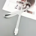 Tour de cou gris de 15mm pour badge avec boucle en plastique blanc, idéal pour les salons. - Bouton Pression + Cordon Gris Clair