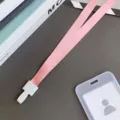 Roze lanyard met kaarthouder, 1.5cm nekband met plastic clip voor een werkbadge - Roze