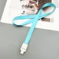 Tour de cou laniere bleu clair 15mm pour badge identification avec boucle plastique blanc - Bouton Pression + Cordon Bleu Menthe