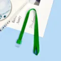 Cinta verde para tarjeta identificacion lanyard 1.5cm ancho hebilla metal oficina trabajo. - Cordón Largo Envuelto en Oro Verde