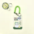 Niedlicher Frosch Ente Cartoon Kartenhülle mit grünem Federarmband für Schüler Schulausweis - Kleine Gelbe Ente Und Weiße Gans / Grünes Federseil