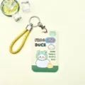 Cute cartoon duck card holder with yellow braided lanyard for students and daily commuting use. - Little Yellow Duck And White Goose / Yellow Cord