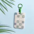 Tarjetero de autobús con bonito diseño floral y llavero verde, ideal para estudiantes. - Estilo de Cuadros NICE DAY / Cierre de Esposas Verde