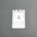 Plastic ID card holder badge protector in white color, ideal for office or school cards. - Case Only / Gray