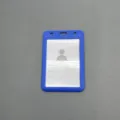 Blue plastic ID card holder badge holder for employee bus metro student card protector sleeve - Case Only / Dark Blue