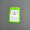 Green plastic ID badge card holder for employee bus access school meal card protector - Case Only / Cyan Green