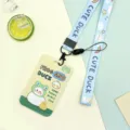 Cute cartoon duck card holder with matching lanyard for student ID, transit pass and name badge. - Little Yellow Duck And White Goose / Rainbow Little Goose Long Lanyard