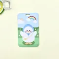 Cute cartoon white duck card holder student ID bus card protective cover case sleeve - Blue Hat White Goose / Without Accessories