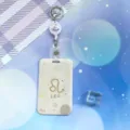 Retractable Leo zodiac ID card holder set with badge reel lanyard for student campus use. - Leo Pattern / White Retractable Badge Clip (Planet)