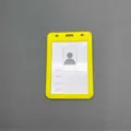 Yellow plastic ID badge card holder with transparent window for office school bus metro pass. - Case Only / Yellow