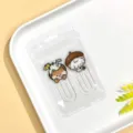 Transparant acryl paperclip boekenlegger schattig cartoon dier ontwerp kantoor paginaverdeler - Kokoshond En Hazelnoothond / Set van twee