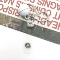 Metal bell keychain DIY bag accessory clear strap snap button metal lobster clasp - White
