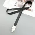 Lanière noire porte-badge tour de cou avec clip en plastique blanc pour bureau exposition. - Bouton Pression + Cordon Noir