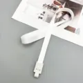 Tour de cou cordon blanc 15mm pour porte-badge, carte d'identité, bureau et expo. - Bouton Pression + Cordon Blanc