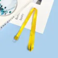 Cordón amarillo de poliéster de 1,5 cm con hebilla de aleación soporte para tarjeta de trabajo. - Cordón Largo Envuelto en Oro Dorado