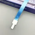 Blue lanyard with white plastic buckle, ideal for ID badges, work cards, and exhibition use. - Light Blue
