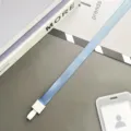 Lichtblauwe lanyard met kunststof gesp en transparante ID-kaart houder voor op het werk - Grijsblauw