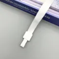 White lanyard with integrated buckle for ID card badge, durable fabric neck strap for daily work. - White