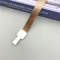 Brown 1.5cm wide lanyard with durable white plastic buckle for ID card badge holder neck strap. - Dark Brown