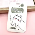 Cute cartoon cat badge card holder student ID bus card protector with cute graphic design. - Japanese Style Cat (No Accessories)