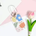 Cute floral sliding card holder with spring wrist lanyard for students school ID meal card - Flower Four Leaves One Blossom / White Spring Rope