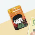 Cartoon Van Gogh card holder sliding bus transit ID badge protective case cover for daily use - No Accessories / Orange Van Gogh