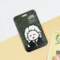 Cartoon Einstein Sliding Card Holder Bus Pass Protective Sleeve Badge Cover Variant - No Accessories / Gray Einstein
