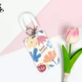 Floral Card Holder with Spring Lanyard Cute Student Bus Card ID Badge Protective Case - Full Screen English Floral / White Spring Rope
