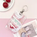 Bonito tarjetero deslizante con fresa y llavero metálico para estudiantes y tarjetas bus. - Cinta Fresa + Hebilla Redonda