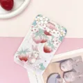 Tarjetero deslizante rígido de fresa y conejo bonito funda protectora de tarjeta de autobús - Conejo Atrapando Fresa (Sin Accesorios)