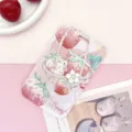 Bonito tarjetero rígido deslizante de conejo con fresa funda protectora para bus - Una Cesta de Fresas (Sin Accesorios)