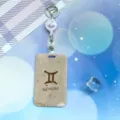 Gemini constellation retractable badge holder with card sleeve and lanyard for daily use. - Gemini Pattern / White Retractable Badge Clip (Planet)