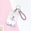 Porte-carte rose avec cordon tressé, joli étui de badge d'identification pour cartes scolaires. - Planète des Roses / Cordon Rose