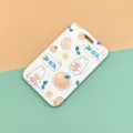 Cute rabbit fruit plastic sliding card holder for student ID badge protector cover item - Plaid Orange Rabbit (No Accessories)