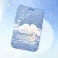Tarjetero de dibujos animados de planeta azul funda protectora bonita con diseño de estrellas - Estrellas De Luna De Agua (Sin Accesorios)