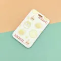 Cute plastic sliding fruit card holder for student ID cards, transit cards and daily use. - Plaid Lemon Tiger (No Accessories)