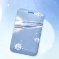 Tarjetero con dibujo de planeta azul para estudiantes campus ID protector con cordón extra. - Luna Arriba A La Derecha (Sin Accesorios)