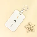 Étui porte-carte mignon chat noir école badge d'identité coque de protection avec clé. - Chat Nuage Style Japonais / Boucle de Menottes Blanche