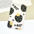 Cute black strawberry pattern plastic card holder id badge holder with slide cover - Black Strawberry / No Accessories