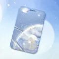 Funda protectora para tarjeta de estudiante con diseño de planeta azul y estrellas - Planeta Azul De Media Pantalla (Sin Accesorios)