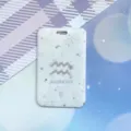 Slide-out Aquarius constellation ID badge card holder, perfect for student campus bus metro cards. - Aquarius Pattern / No Accessories