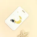 Porte-carte dessin animé chat noir mignon support de badge étudiant étui de carte variant. - Chat Noir Croissant de Lune / Sans Accessoires