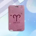 Aries constellation sliding ID card holder, cute student bus card protector with lanyard hole. - Aries Pattern / Card Holder Only (Without Accessories)